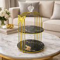 Butterfly 2 Layers Cage Vanity Organizer – Elegant Gold Makeup & Perfume Display Stand