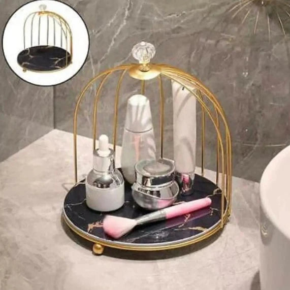 Single Cage Cosmetics Makeup Organizer – Compact Vanity Storage Basket for Beauty Essentials