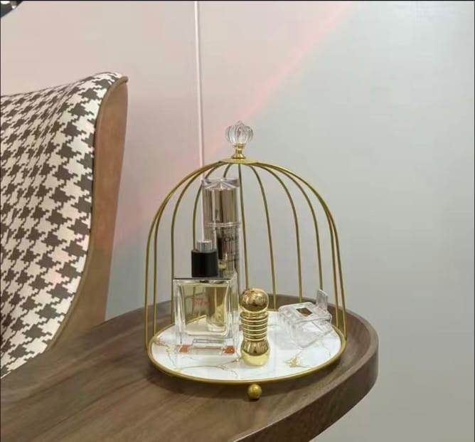 Single Cage Cosmetics Makeup Organizer – Compact Vanity Storage Basket for Beauty Essentials