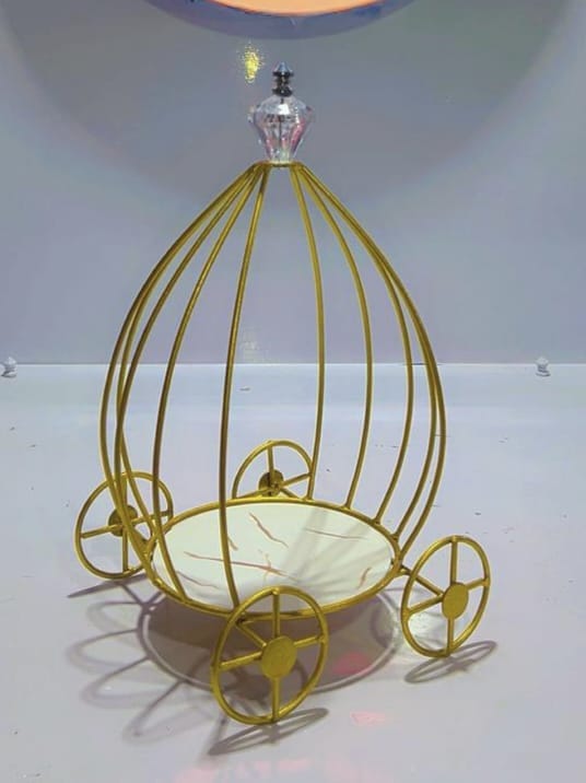 Gold Metal Hamper Basket Shape.