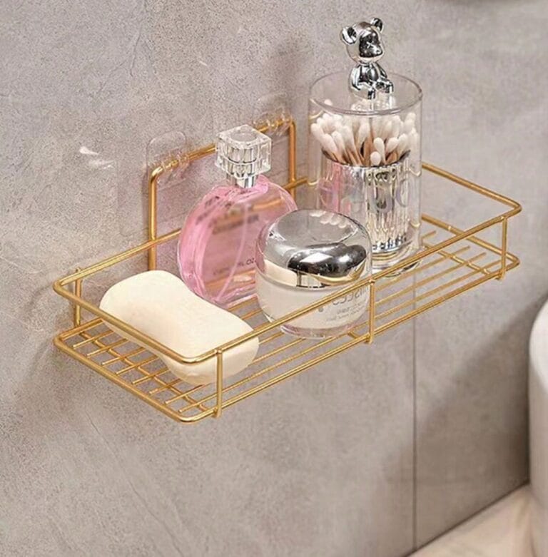 Bathroom Wall Mounted Storage Rack – Space Saving Organizer Shelf for Bathroom & Kitchen
