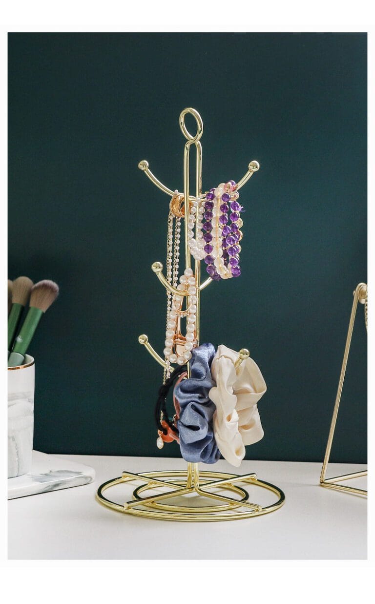 Iron Jewelry & Bracelets Stand – Elegant Metal Organizer for Bangles, Watches & Accessories