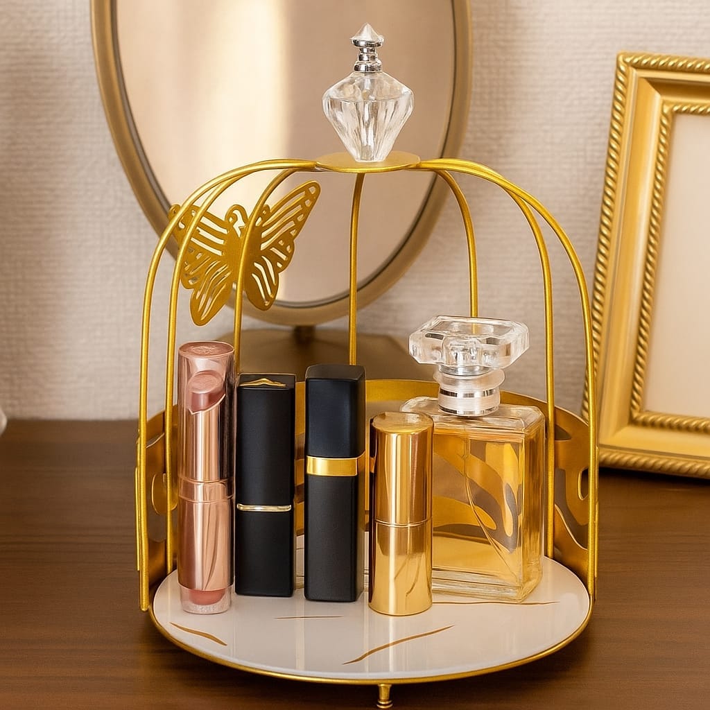 Cosmetics Cage Organizer with Butterfly Design – Beauty Meets Grace
